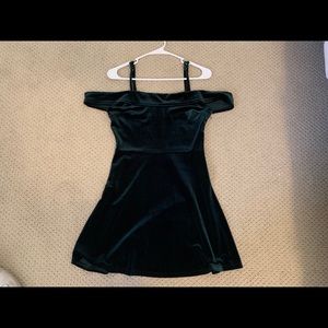 cold shoulder velvet dress